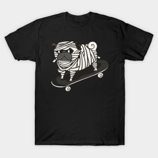 Skateboarding Pug Mummy T-Shirt